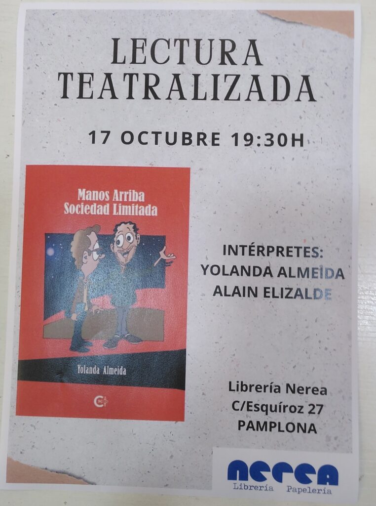 IMG 20251007 120111 Librería y Papelería Nerea | Pamplona LECTURA TEATRALIZADA: Manos Arriba Sociedad Limitada Bis