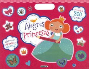 Alegres princesas colorea y pega