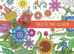 Tarjetas para colorear flores
